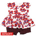 【マルーク 子供服 maarook 女の子 親子 ガールス ベビー ベビーギフト】 セール 【40%OFF】 天竺パンジープリントbabyセット アカ系(23)