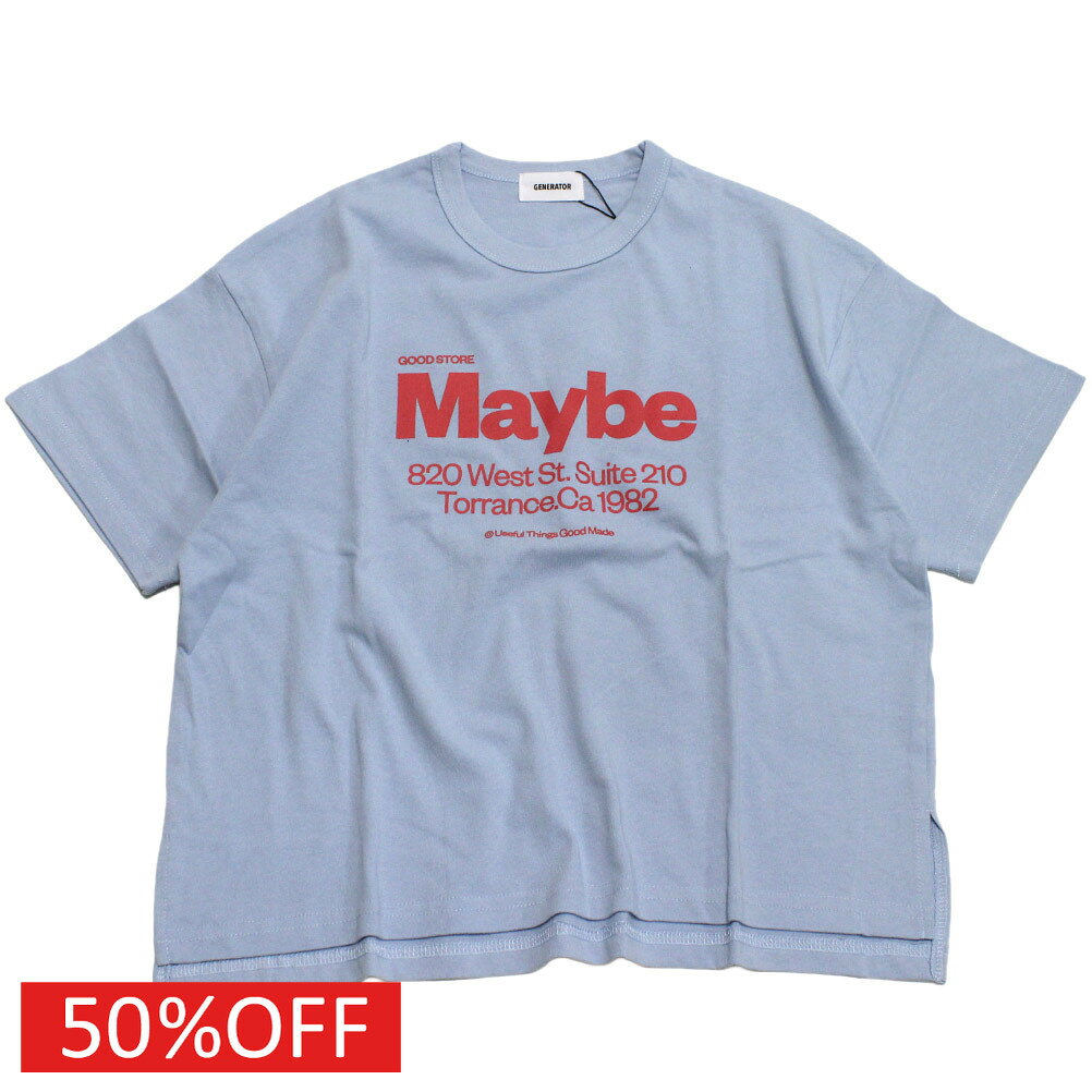 【子供服 ジュニア 親子 GENERATOR ジェネレーター】 Maybe Tシャツ サックス(SA)