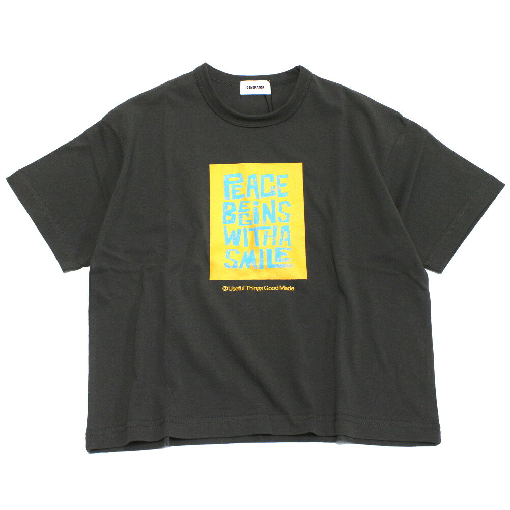 T-Shirts （Short Sleeve） - 【子供服 ジュニア 親子 GENERATOR ジェネレーター】 Peace Begins Tシャツ チャコール(CG)