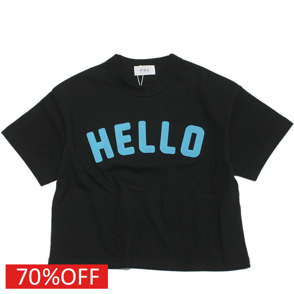 【子供服 フォブ FOV キッズ】 セール 【50%OFF】 HELLO Tシャツ ブラック(BK)