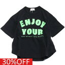 【子供服 フォブ FOV キッズ】 セール 【30%OFF】 ENJOY YOUR 6分袖Tシャツ ブラック(BK)
