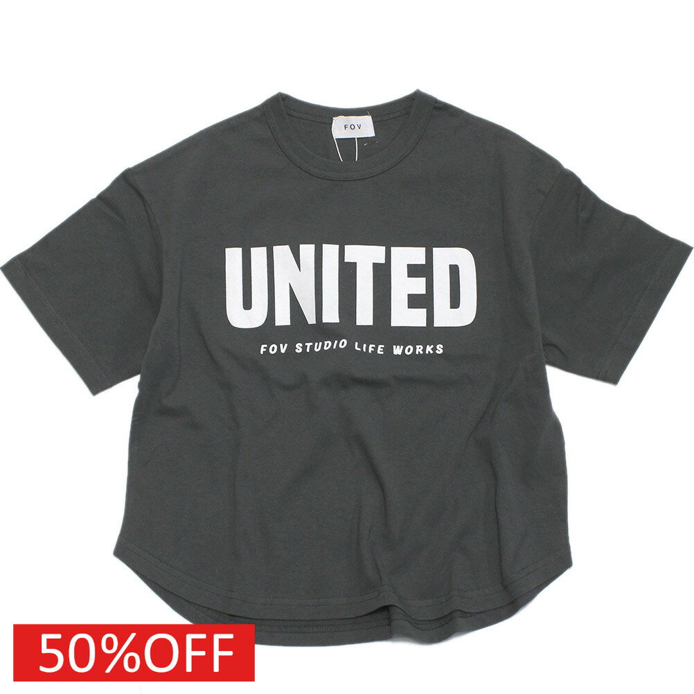 T-Shirts （Half Sleeves） - 【子供服 フォブ FOV キッズ】 セール 【50%OFF】 UNITED 6分袖Tシャツ チャコール(CG)