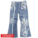 【子供服 親子 ゴートゥーハリウッド GO TO HOLLYWOOD 】 セール 【70%OFF】 ストレッチデニム フレア リメイク PN 44LBL淡青