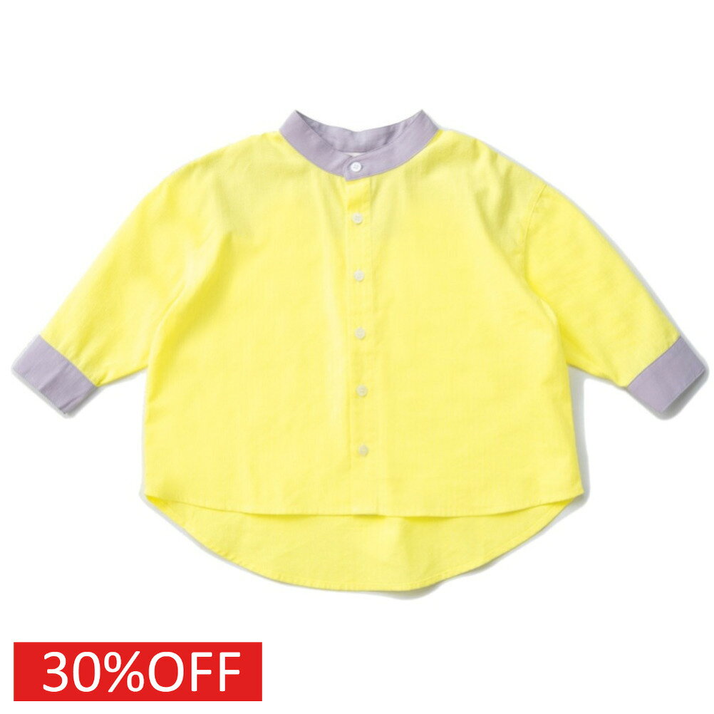 子供服 男の子 女の子ami amie アミアミ セール 【30%OFF】 バンドカラー長袖シャツ イエロー(32)