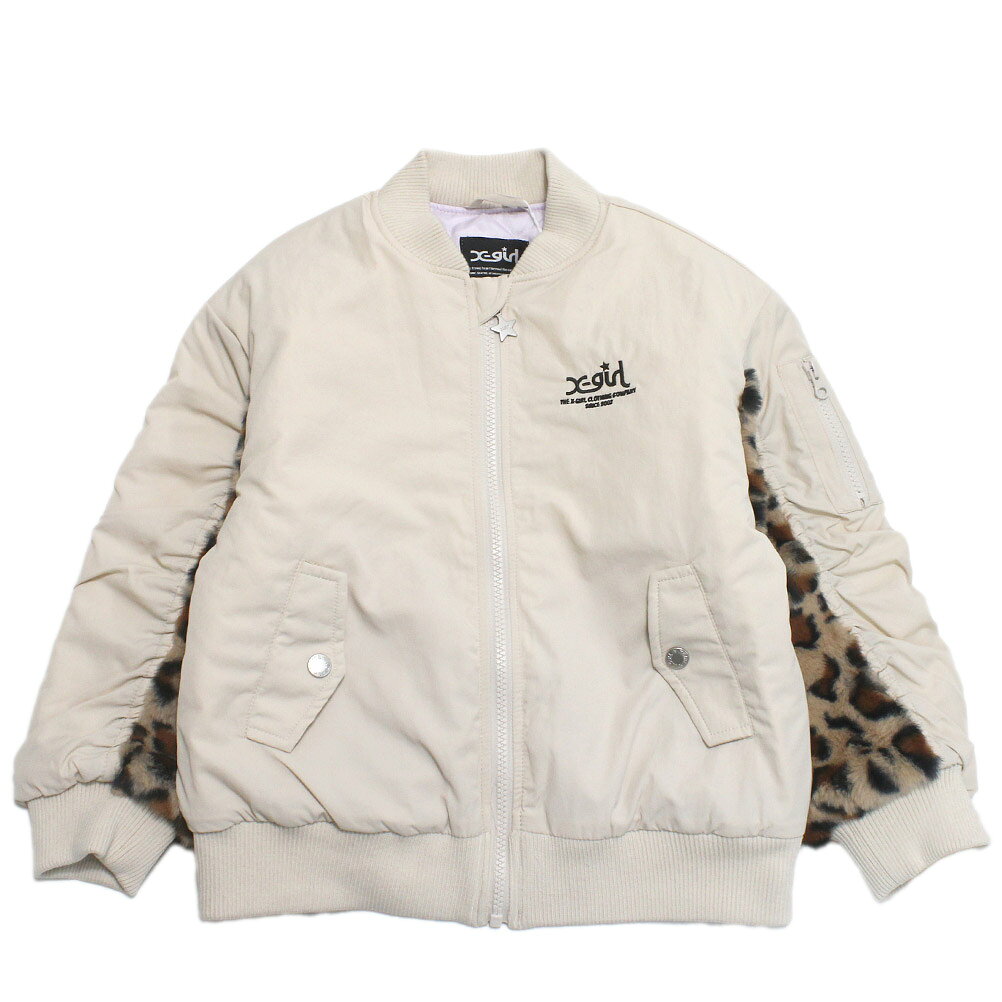 【エックスガール エックスガールステージズ X-GIRL STAGES 子供服 女の子】 袖下ファー切替ブルゾン エクリュ(06)