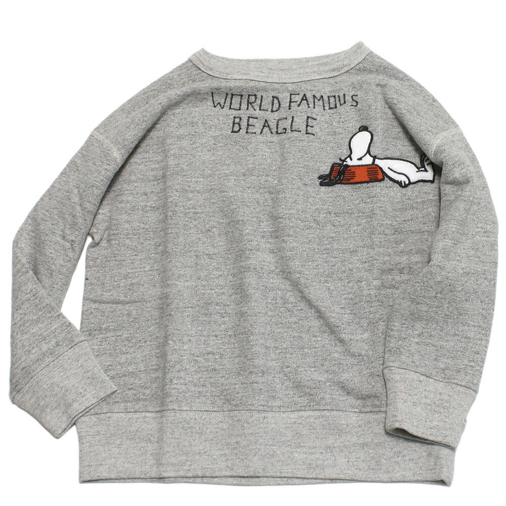 【DD×スヌーピー DENIM DUNGAREE×スヌーピーコラボ PEANUTS 子供服】 ウラケ SNOOPY SLEEP スウェット 3GRグレー