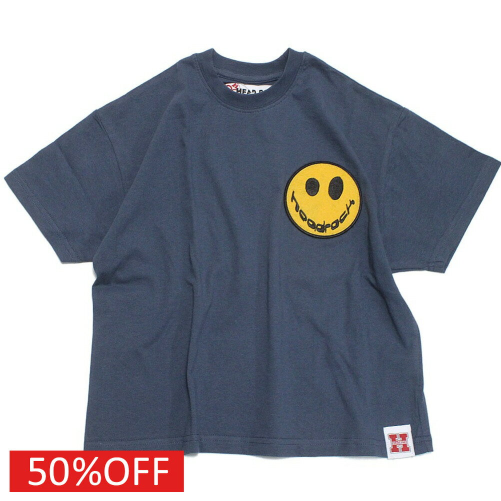 【ヘッドロック/子ども服/HEAD ROCK/子供服】 セール 【50 OFF】 SMILE BIGTシャツ ネイビー