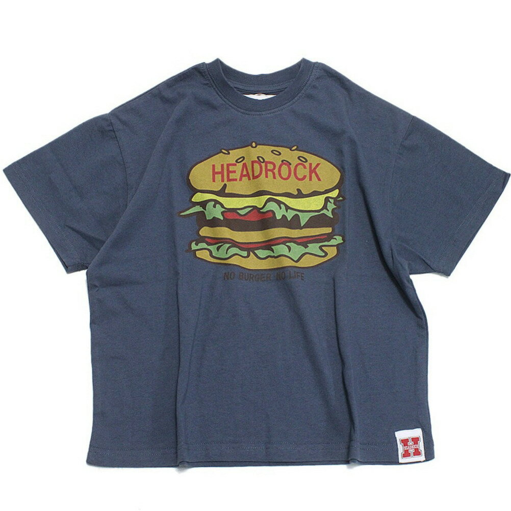 【ヘッドロック/子ども服/HEAD ROCK/子供服】 あす楽 HAMBURGER BIGTシャツ ネイビー(15)