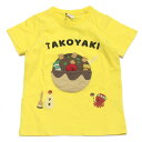 【CHEEK ROOM/チークルーム/知育玩具/子供服/ベビー/キッズ】 たこ焼きTシャツ イエロー(YE)(4)