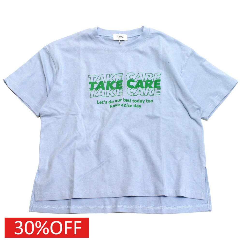 Rakuten - 【子供服 アンディニー undeny. キッズ レディース 女の子】 セール 【30%OFF】 TAKE CARE Tシャツ サックス(SA)