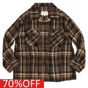 【オーシャンアンドグラウンド/子供服/ベビー/キッズ/ジュニア/ocean&ground】 セール 【70%OFF】 チェックオープンカラーシャツ キャメル(C...
