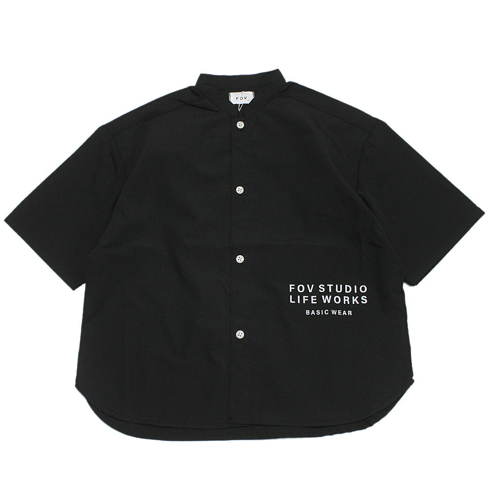 Short Sleeves - 【子供服 フォブ FOV キッズ】 マオカラー半袖シャツ ブラック(BK)
