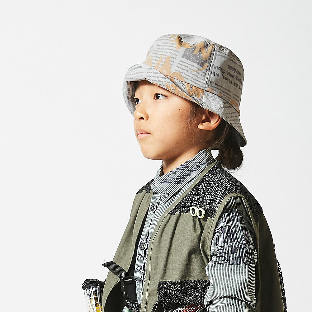 子供服サーカスの【キッズ THE PARK SHOP 子供服 ザ・パークショップ こども服 ジュニア】 セール 【50%OFF】 NEWS BOY BUCKET HAT グレー｜アングル2