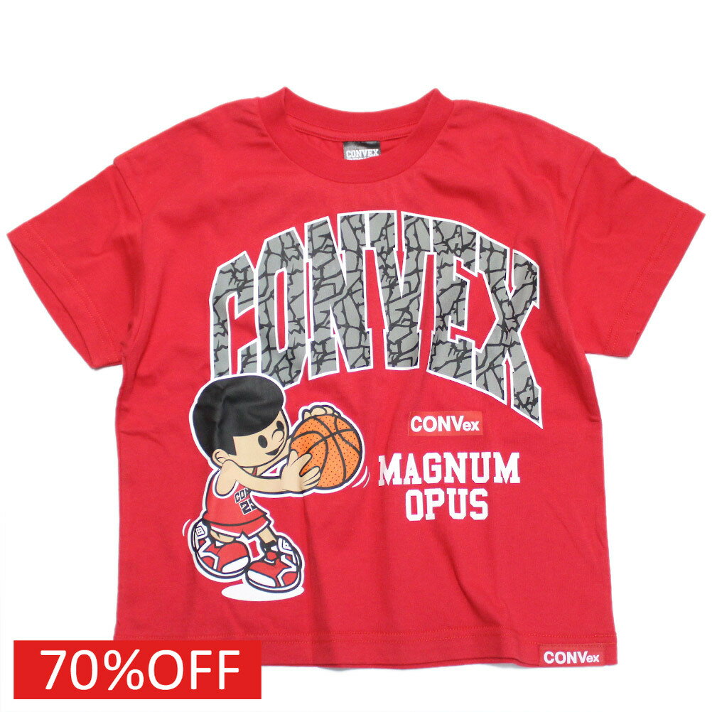 【CONVEX コンベックス 子供服 ジュニア キッズ】 セール 【70%OFF】 バスケWIDE-T アカ(4)