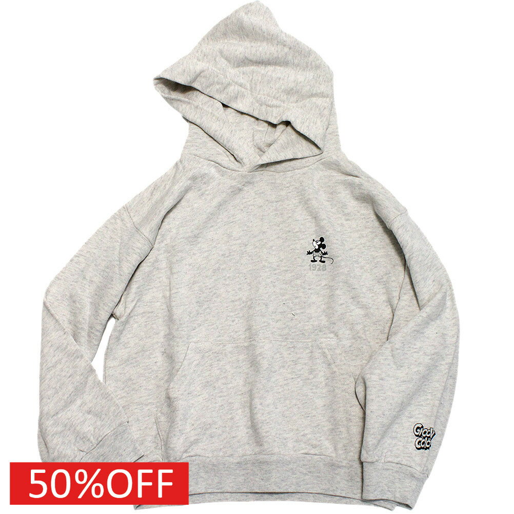【グルーヴィーカラーズ groovy colors ジュニア 子供服】 セール 【50%OFF】 ウラケ MICKEY MOUSE パーカー 23LGR薄グレイ