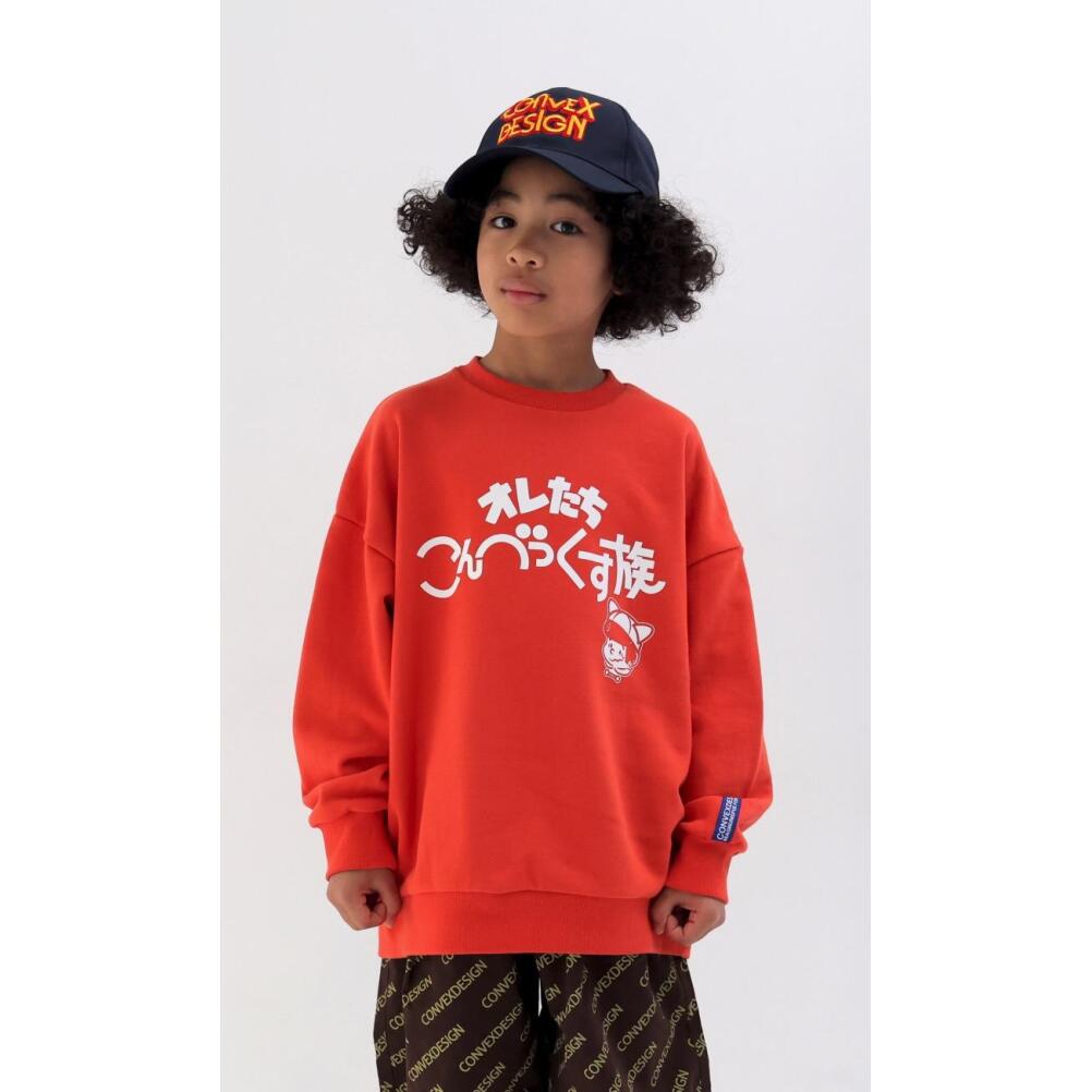 子供服サーカスの【CONVEX コンベックス 子供服 ジュニア キッズ】 セール 【60%OFF】 ジャパンフォント / BIGトレーナー アカ(4)｜アングル2
