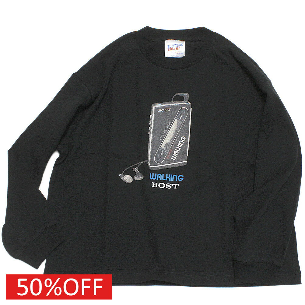 【子供服 ジュニア 親子 BOOSTOCK ブーストック】 セール 【50%OFF】 WALKINGBOST L/S Tシャツ ブラッ..