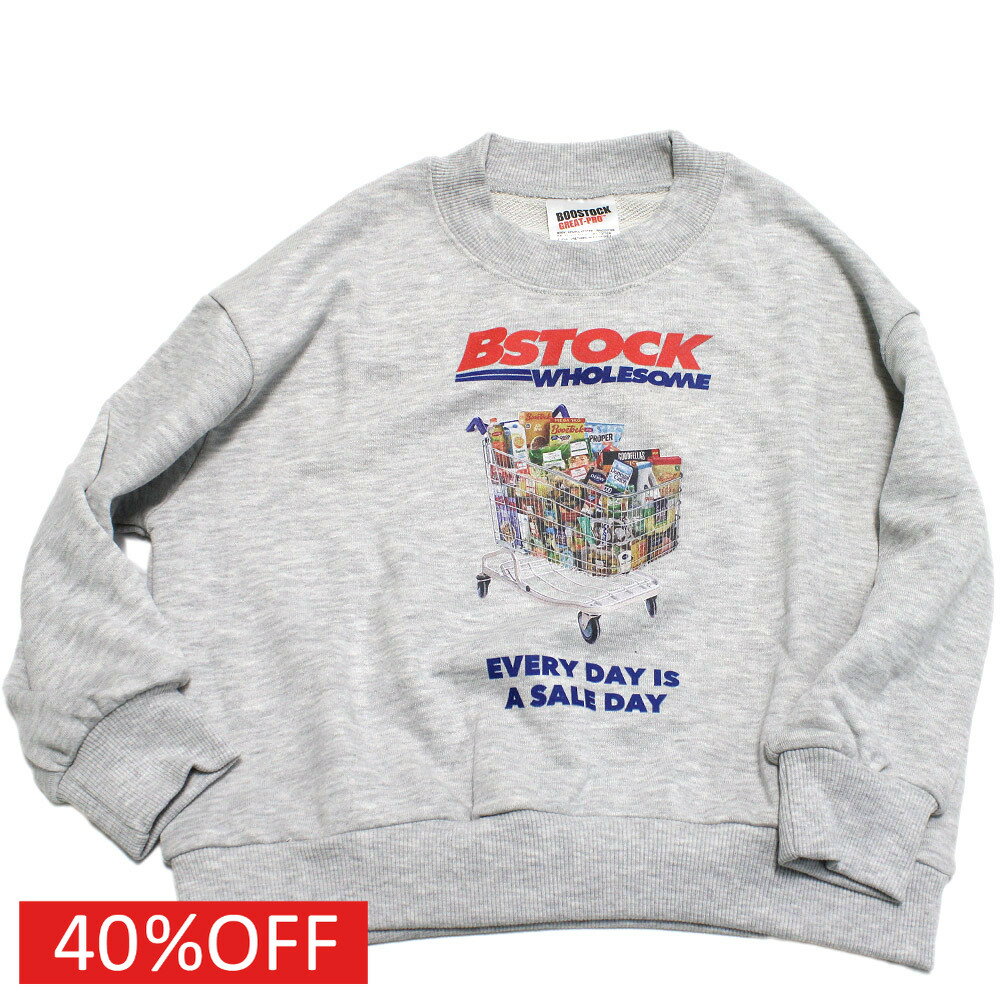 【子供服 ジュニア 親子 BOOSTOCK ブーストック】 セール 【30%OFF】 WHOLESOME トレーナー 杢グレー(TG)