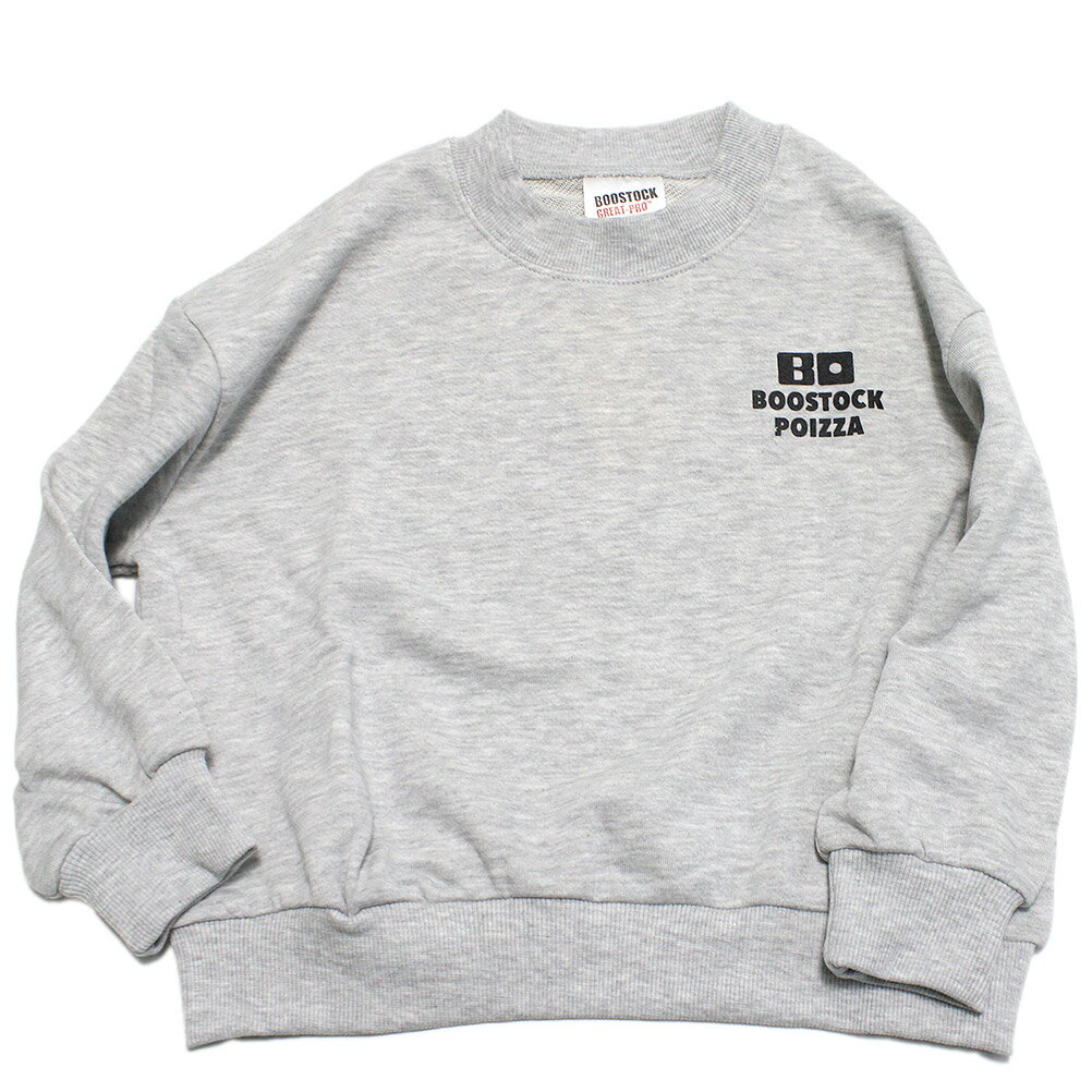 【子供服 ジュニア 親子 BOOSTOCK ブーストック】 POIZZA トレーナー 杢グレー(TG)