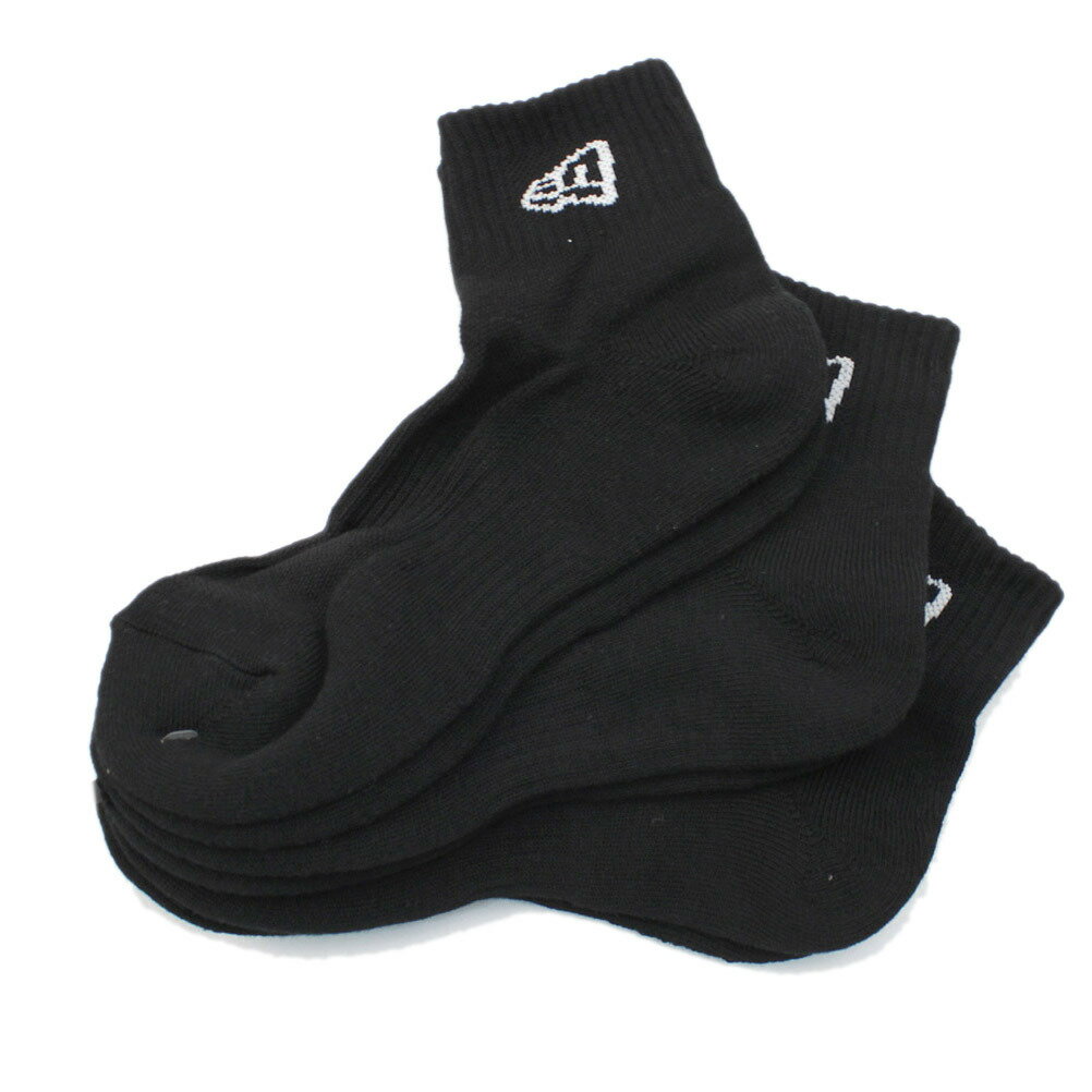 【ニューエラ/メンズ/New Era/帽子/キャップ】 3PAIRS ANKLE SOCKS(BLACK) ブラック