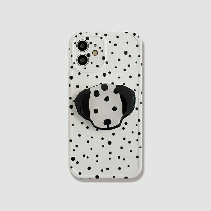 【メール便送料無料】≪大人気アニマルシリーズ≫スタンドにもなる便利なリング付き♪大人女子にぴったりな可愛いダルメシアンモチーフスマホケース iPhone7/8/SE 7/8Plus X/Xs XR XS Max iPhone11 11Pro 11Pro Max iPhone12 12pro 12Pro Max