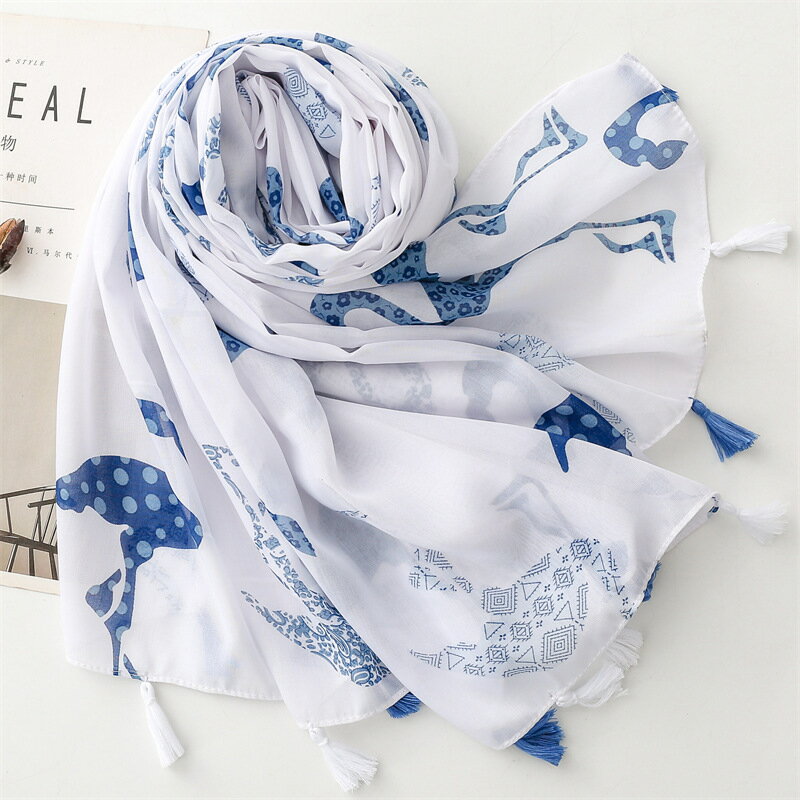 【メール便送料無料】フラミンゴモチーフショール ショール フラミンゴ柄 動物柄 ポリエステル 大判 180cm 88cm 白 ホワイト タッセル付き 軽量 柔らかい 肩掛け 首巻き ひざ掛け ストール レディース メンズ ユニセックス 春 夏 秋 冬 オールシーズン(4)