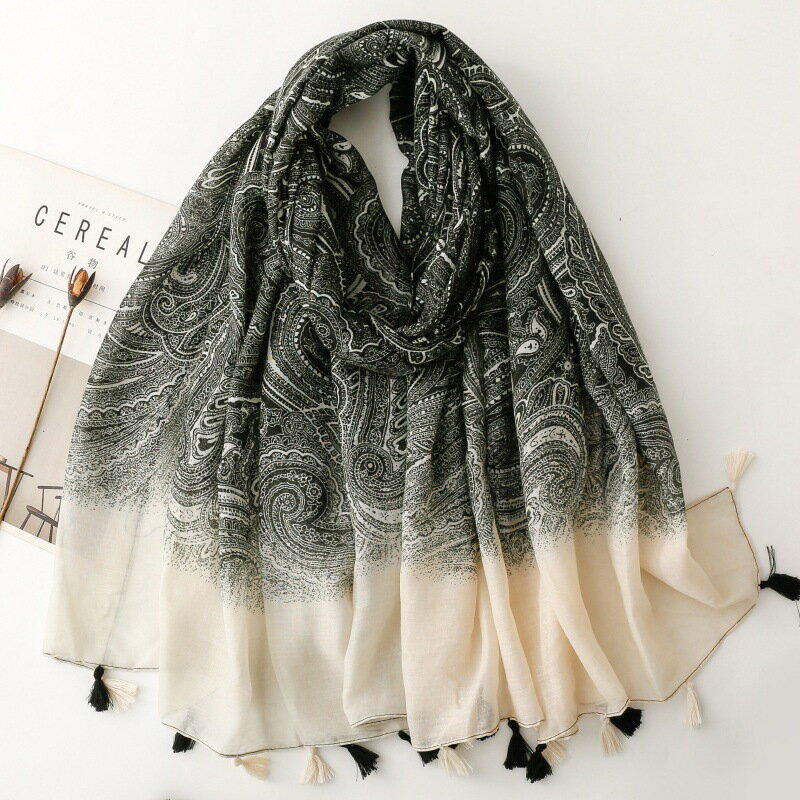 ぼかしペイズリー柄ショールショール...