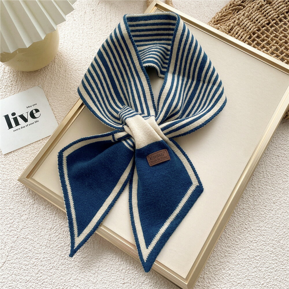 ストライプ柄ニットショール 2