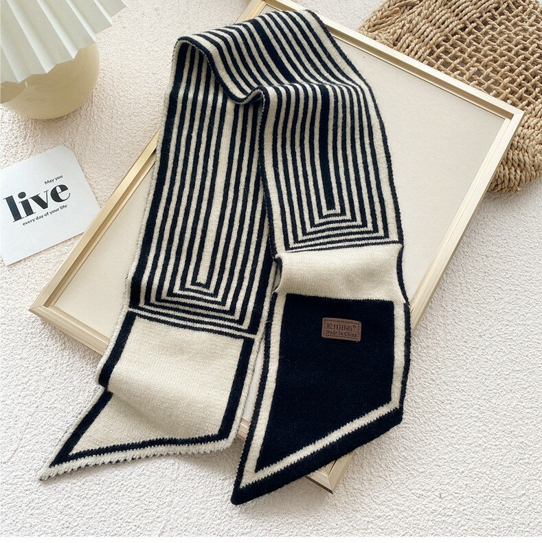 ストライプ柄ニットショール 3