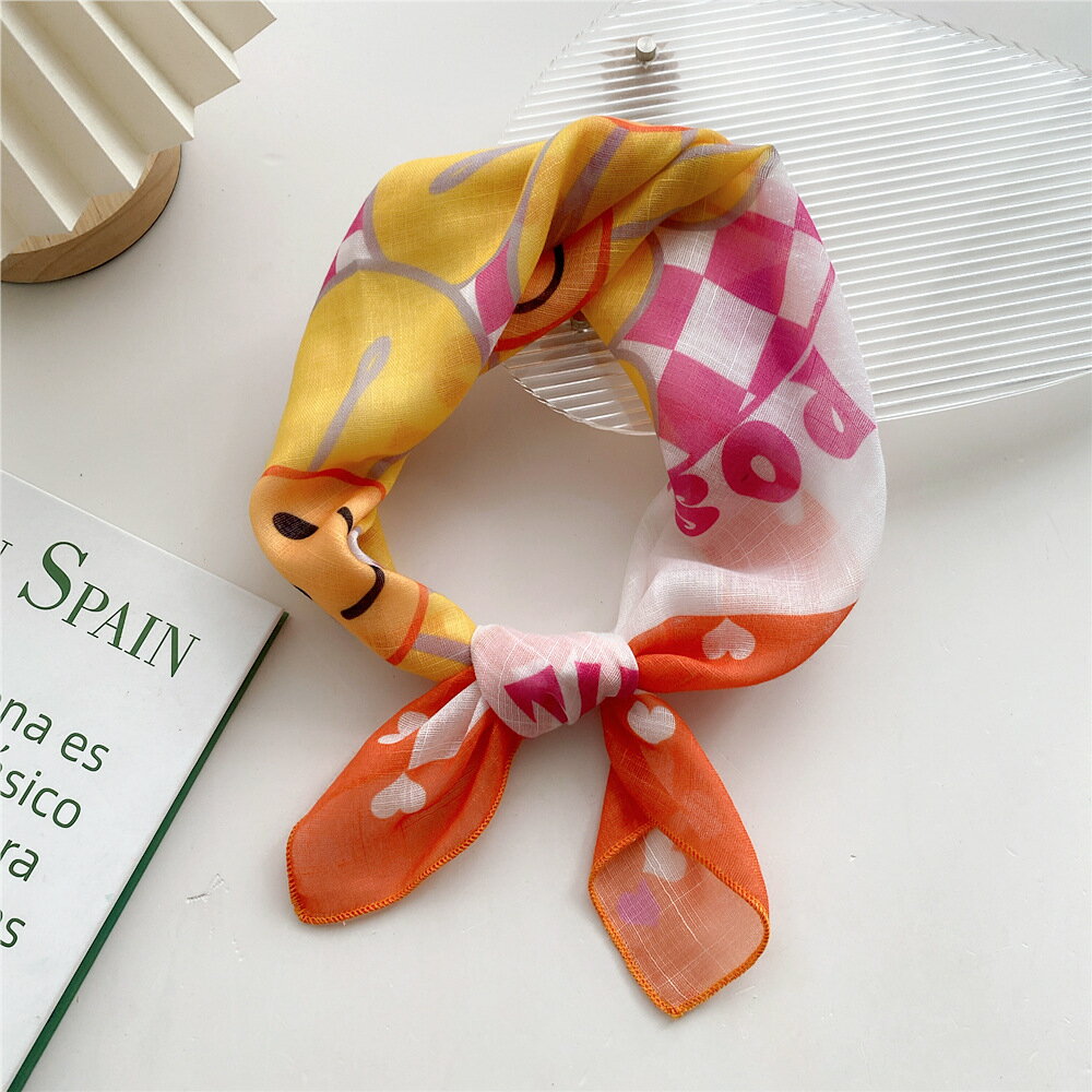 【メール便送料無料】ショール スカーフ ストール 首元 マフラー ひまわり柄 向日葵 ヒマワリ 綿麻 天然素材 大判 オレンジ 橙 かわいい 可愛い カワイイ キレイ エレガント スタイリッシュ 華やか おしゃれ お洒落 オシャレ 大人 女子 気品 ショルダーバッグ オールシーズン