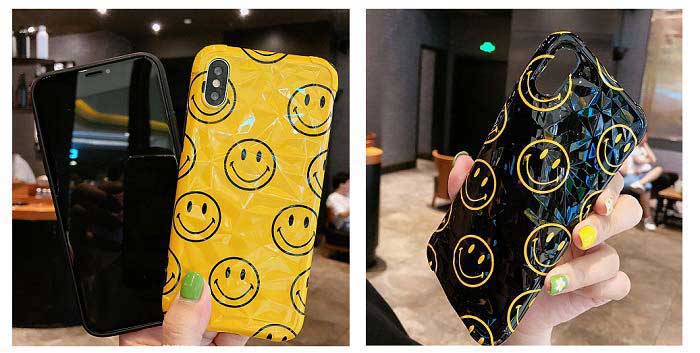 人気 Smile 笑顔 にこちゃん スマイル ダイヤ 立体的 光沢感 レディース 女性 かわいい アイフォンケース Iphone ネットワーク全体の最低価格に挑戦 Case ブラック Black 黒 6 Xs Iphone7 6s Yellow 大人気smileシリーズ 立体的に見えるダイヤ柄ボディが大人女子に