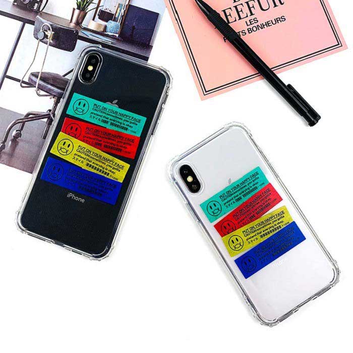 【メール便送料無料】≪大人気SMILEシリーズ≫シンプルなクリアケースなので使い勝手抜群♪ユニセックスに使えるにこちゃんステッカークリアケース iPhone6,6s,6Plus,6 S Plus,iPhone7,8,7Plus,8Plus,iPhoneX,XS,iPhoneXR,iPhoneXS MAX