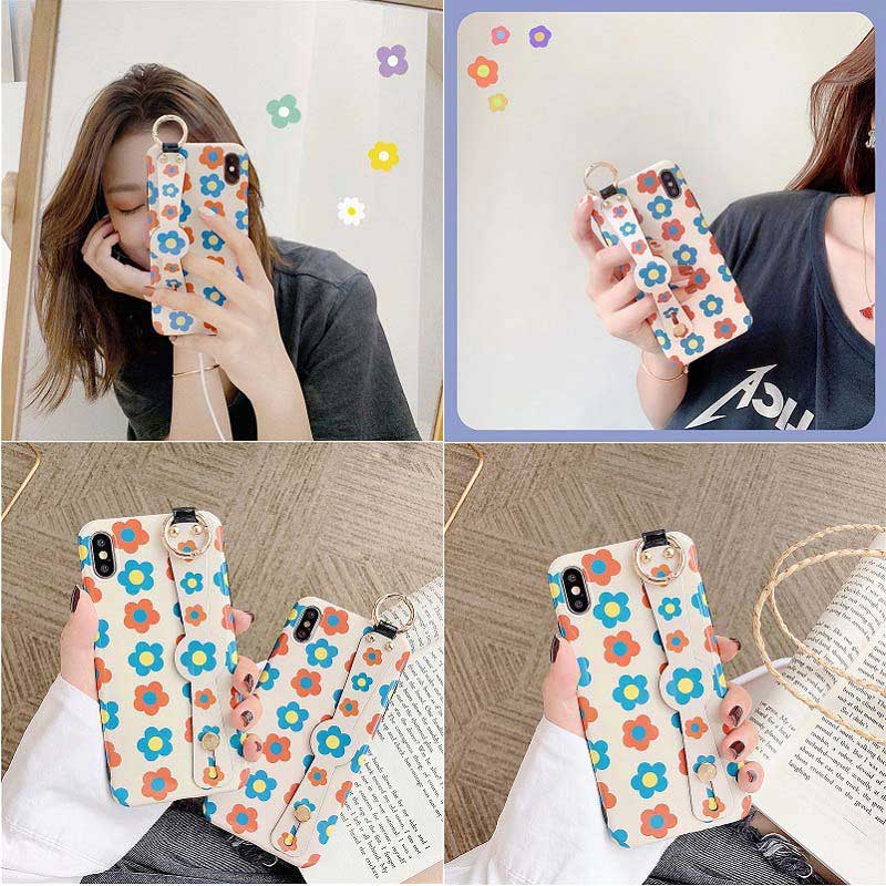 【メール便送料無料】≪大人気フラワーシリーズ≫スタンドにもなるハンドルが付いてとっても便利♪北欧テイストのPOPでカワイイ花柄が大人女子にぴったりなスマホケース iPhone6,6S,6 Plus,6S Plus,iPhone7,8,7 Plus,8 Plus,iPhoneX,XS,iPhoneXR,iPhoneXS Max