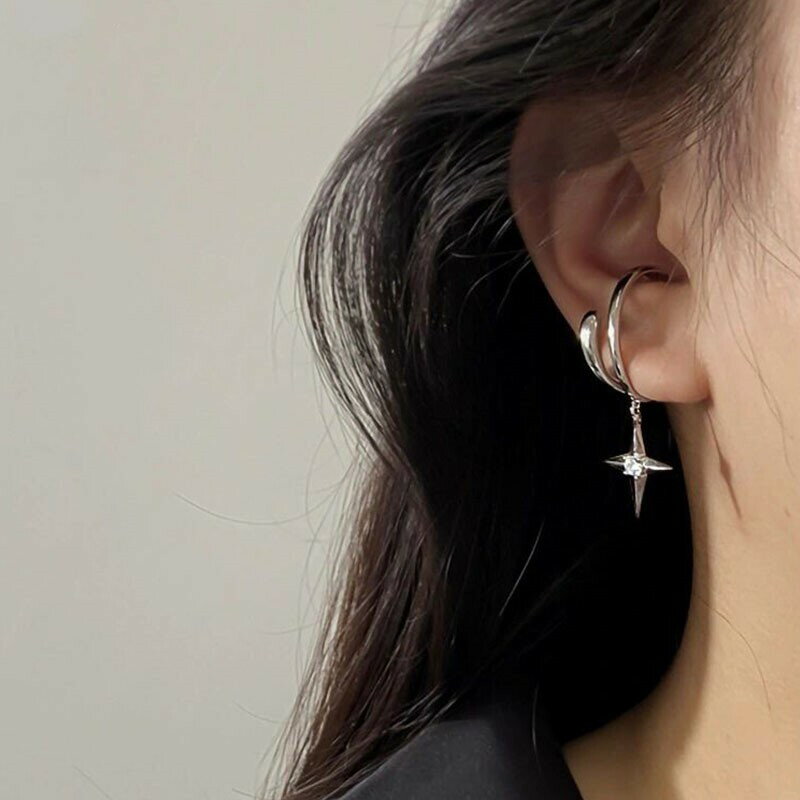 レディース人気 イヤーカフ シルバー ゆらゆら 十字架 イヤカフ 大人可愛い 大人女子 高見え 痛みなし ..