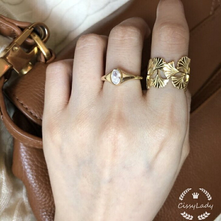 18kgp レディース人気指輪 銀杏 イチョウ 葉っぱ リーフ リング K18 指輪 大人可愛い 大人女子 ギフト ..