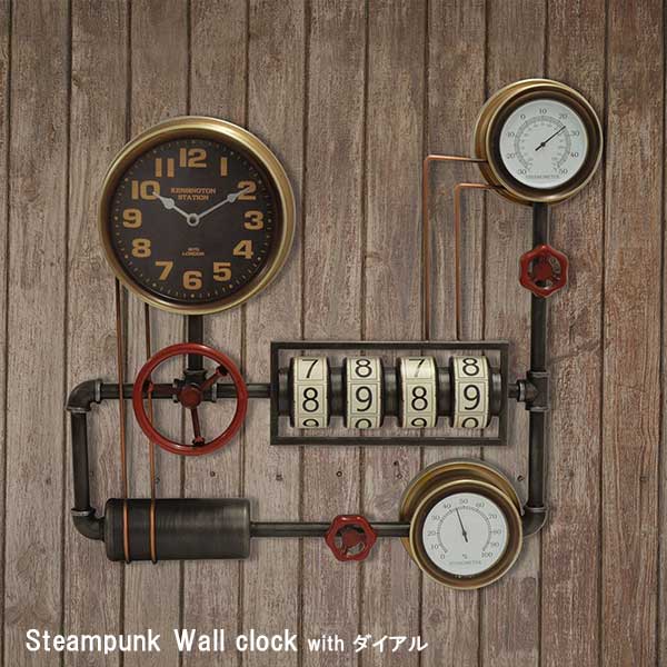 品名 b.c.l　ビーシーエル　スチームパンクウォールクロック　with　ダイアル　Steampunk Wall Clock with Dial　ブラック サイズ W60×D10×H59.5cm 材質 メタル、MDF 重量 約3kg 保証期間 6ヶ月 その他 （電源）単3形乾電池x1フック掛け 2箇所 備考 ボイラー室のスチーム管やスチームメーターなどスチームパンクなモチーフのウォールクロック。時計のほか、温度計と湿度計が付いています。存在感のあるデザインなので、一つあるだけでお部屋の雰囲気がレトロクラシックな印象に。 ご注意 本製品は、一つずつハンドメイドで溶接、加工しております。ヴィンテージの雰囲気を出すために、塗装ムラや細かなキズも雰囲気の一つとしております。あらかじめご了承ください。 ビーシーエル　bcl　時計　掛け時計　温度計　湿度計　レトロ　ボイラー　スチームパンク　ヴィンテージ風　アンティーク風　壁掛け　歯車　おしゃれ　ギフトb.c.l（ビーシーエル）スチームパンクウォールクロック　　Steampunk Wall Clockスチームパンクウォールクロック with ダイアル　　Steampunk Wall Clock with Dial ボイラー室のスチーム管やスチームメーターなどスチームパンクなモチーフのウォールクロック。 時計のほか、温度計と湿度計が付いています。 存在感のあるデザインなので、一つあるだけでお部屋の雰囲気がレトロクラシックな印象に。 ブラック ホワイト スチームパンクウォールクロック with ダイアル