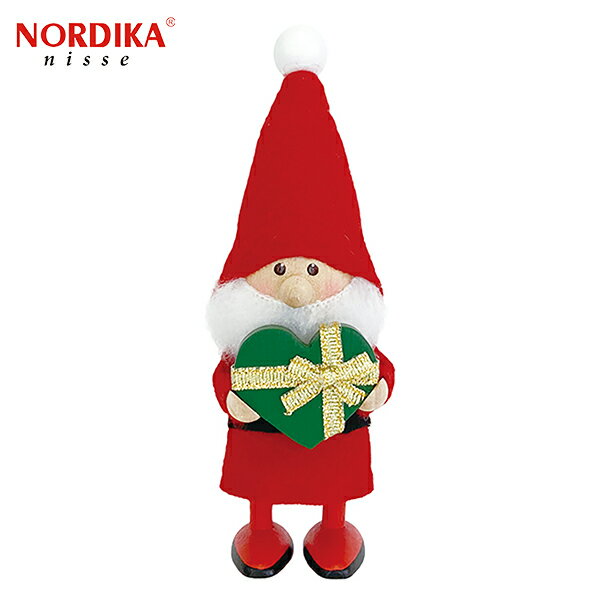 正規品 あす楽 ノルディカニッセ Nordika Nisse ハートフルサンタ グリーン×ゴールド NRD120684 クリスマス 木製 人形 雑貨 北欧 ハンドメイド プレゼント ギフト サンタクロース