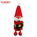 正規品 あす楽 ノルディカニッセ Nordika Nisse リースを持ったサンタ NRD120505 クリスマス 木製 人形 雑貨 北欧 ハンドメイド プレゼント ギフト サンタクロース