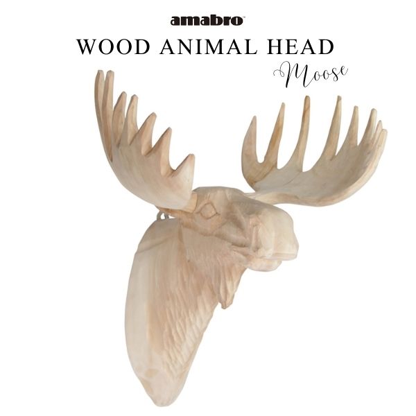 あす楽 送料無料 ウッドアニマルヘッド WOOD ANIMAL HEAD Moose 0736 ウッドオブジェ ウォールデコレーション 壁掛け装飾 amabro アマブロ