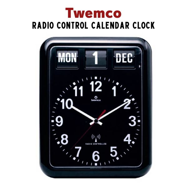 あす楽 送料無料 ディテール DETAIL トゥエンコ ラジオ コントロール カレンダー クロック Twemco Radio Control Calender Clock RC-12A 492BK 電波時計 