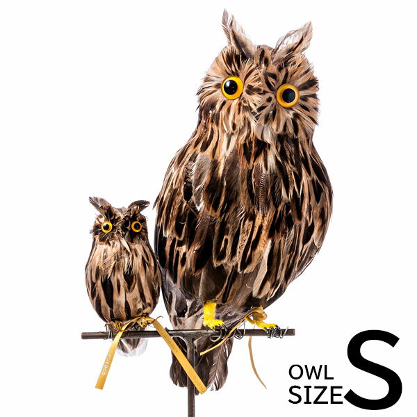 置物（ハロウィン向き） あす楽 フクロウ Sサイズ 茶色 109077 Brown Owl バードオブジェ プエブコ PUEBCO ARTIFICIAL BIRDS 鳥 リアル 本物 飾り物 ハロウィン 剥製みたい 置物