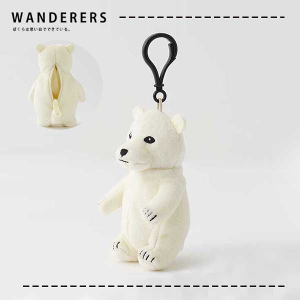 送料無料 あす楽 ワンダーラスト WANDERLUST ワンダラーズ WANDERERS アニマルポーチ シロクマ Polar Bear WW-006 リング付きポーチ キーホルダー