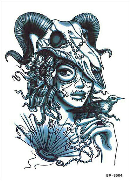 タトゥーシール 女性 モノクロ 防水防汗で長持ち!日本未発売 デザイン タトゥーシール 大きいサイズ (メール便配送) 海 タトゥシール tatoo 入れ墨 ボ...