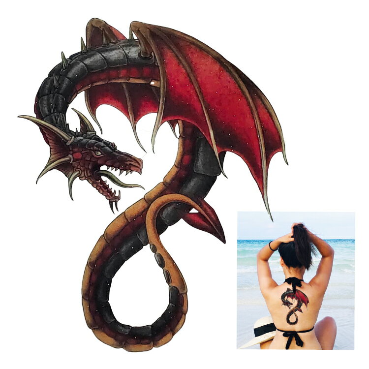 タトゥーシール【tt-308】防水防汗で長持ち!日本未発売 デザイン 3D 立体 錯覚 タトゥーシール 大きいサイズ (メール便配送) tatoo 入れ墨 ボデ...