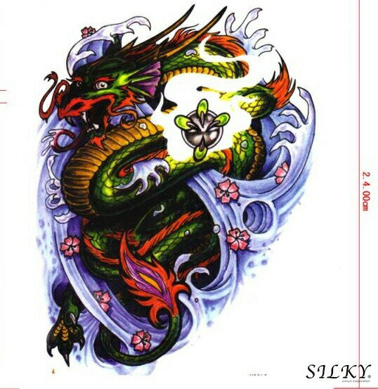 タトゥーシール【tt-334】防水防汗で長持ち!日本未発売 デザイン タトゥーシール 大きいサイズ (メール便配送) 海 タトゥシール tatoo 入れ墨 ボデ...