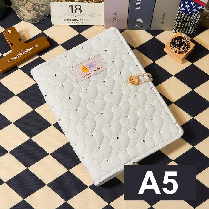 システム手帳 布製カバー A5サイズ リフィル 6穴 リング 木製ボタン ノート 手帳 ドーリング紙 メモ帳 バインダー スケジュール帳 就職 プレゼント 学生...