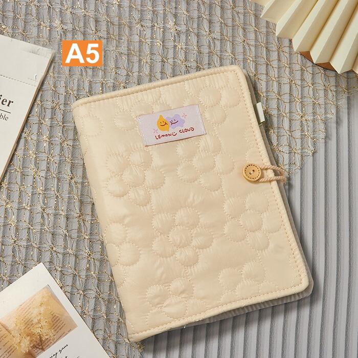 システム手帳 布製カバー A5サイズ リフィル 6穴 リング 木製ボタン ノート 手帳 ドーリング紙 メモ帳 バインダー スケジュール帳 就職 プレゼント 学生...