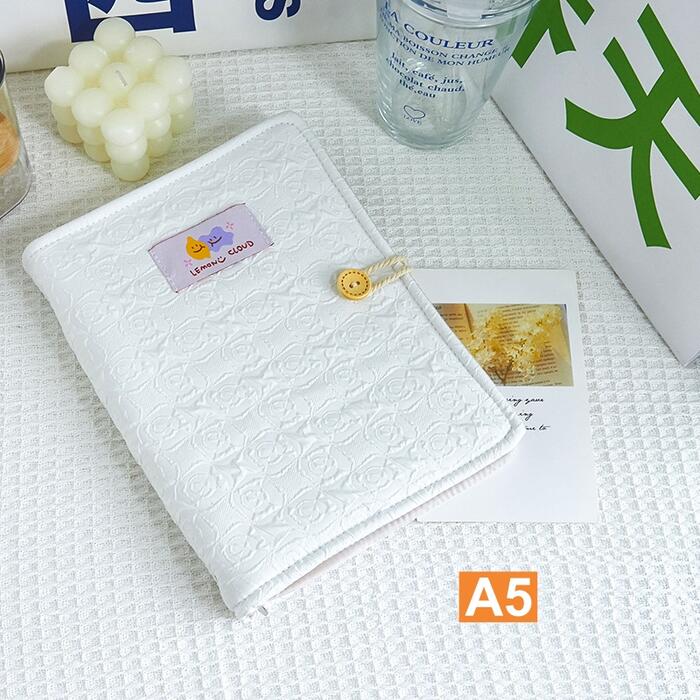 システム手帳 布製カバー A5サイズ リフィル 6穴 リング 木製ボタン ノート 手帳 ドーリング紙 メモ帳 バインダー スケジュール帳 就職 プレゼント 学生...