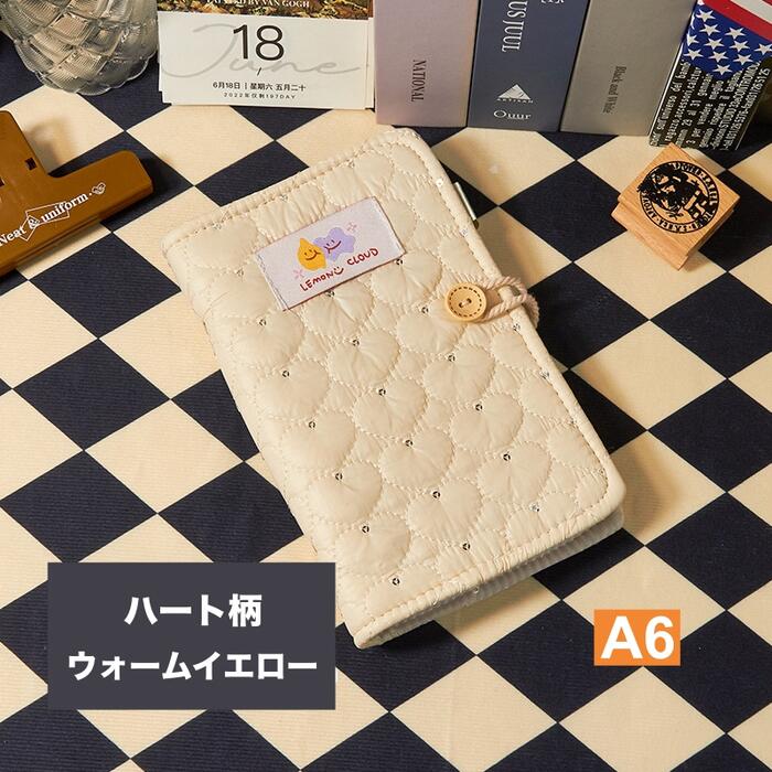 システム手帳 布製カバー A6サイズ リフィル 6穴 リング 木製ボタン ノート 手帳 ドーリング紙 メモ帳 バインダー スケジュール帳 就職 プレゼント 学生...