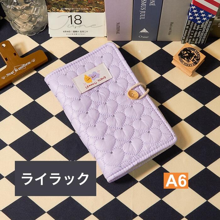 システム手帳 布製カバー A6サイズ リフィル 6穴 リング 木製ボタン ノート 手帳 ドーリング紙 メモ帳 バインダー スケジュール帳 就職 プレゼント 学生...